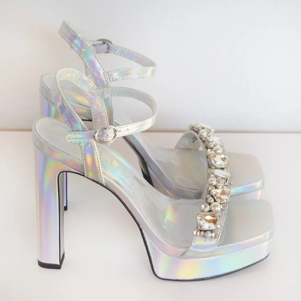 Karl Lagerfeld Paris Jewel Platform Sandal